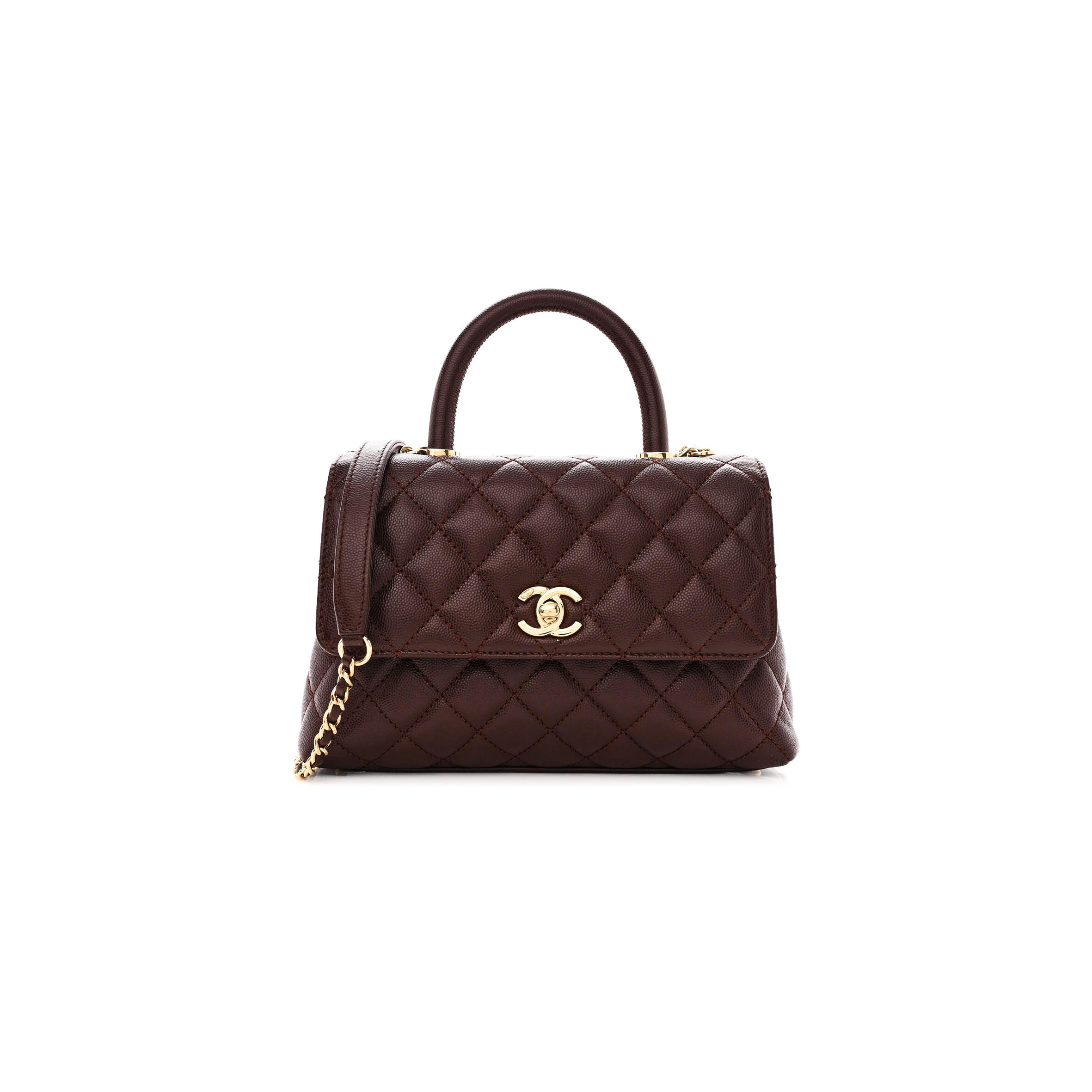 Ch**el quilted caviar small coco top handle bag as92990 (24*14*10cm)